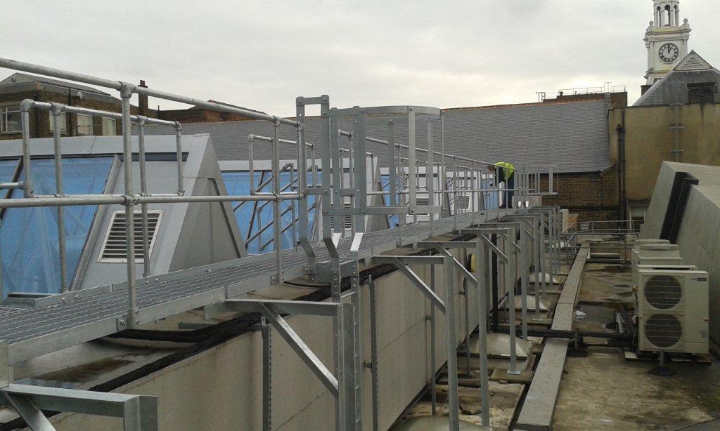 Walkway with access ladders, London Metropolitan University