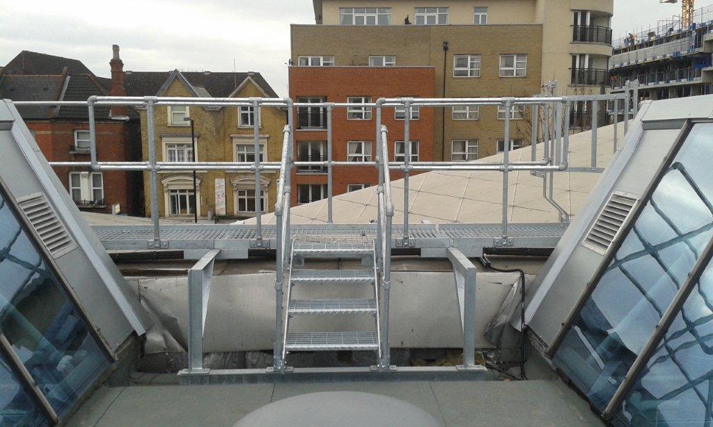 Walkway with access ladders, London Metropolitan University