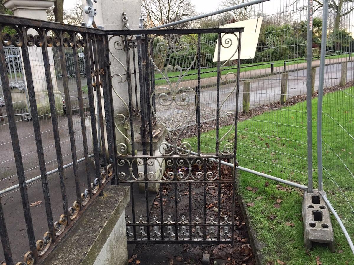Restoration of Wrought Iron Gates & Railings, Chalkwell Park, Southend-on-Sea Essex