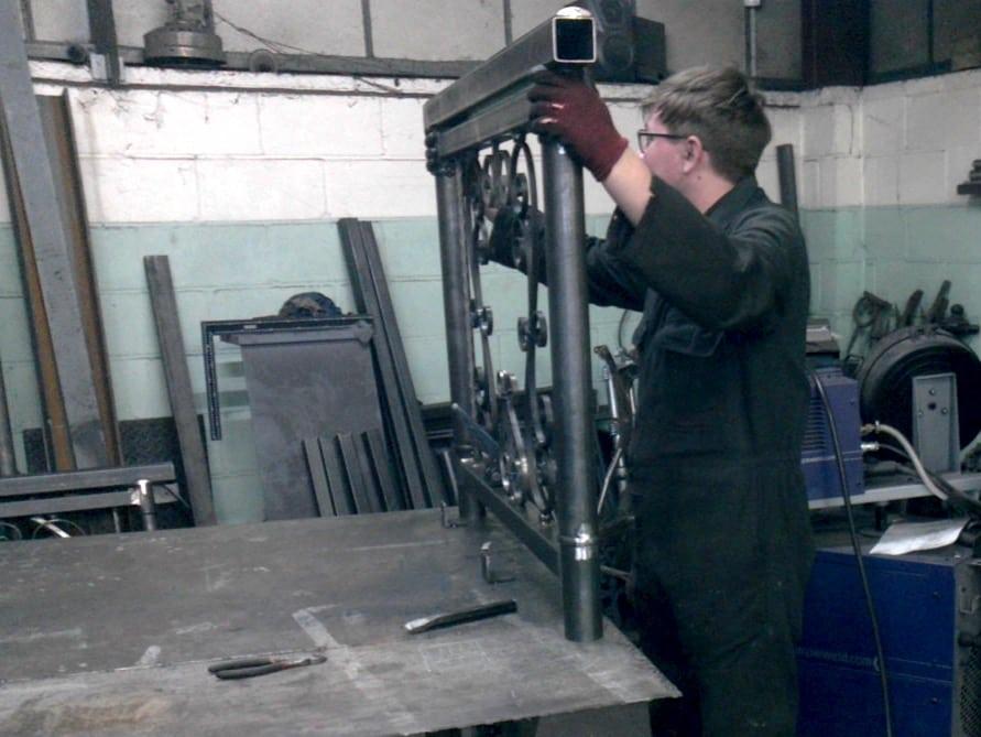 Railing panels being made in our workshop