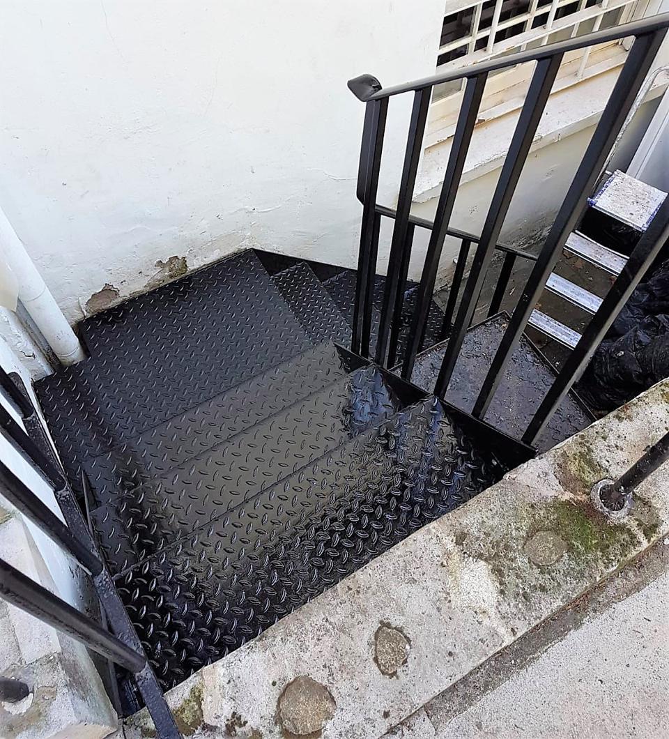 External Staircase with a balustrade on one side, London SW3