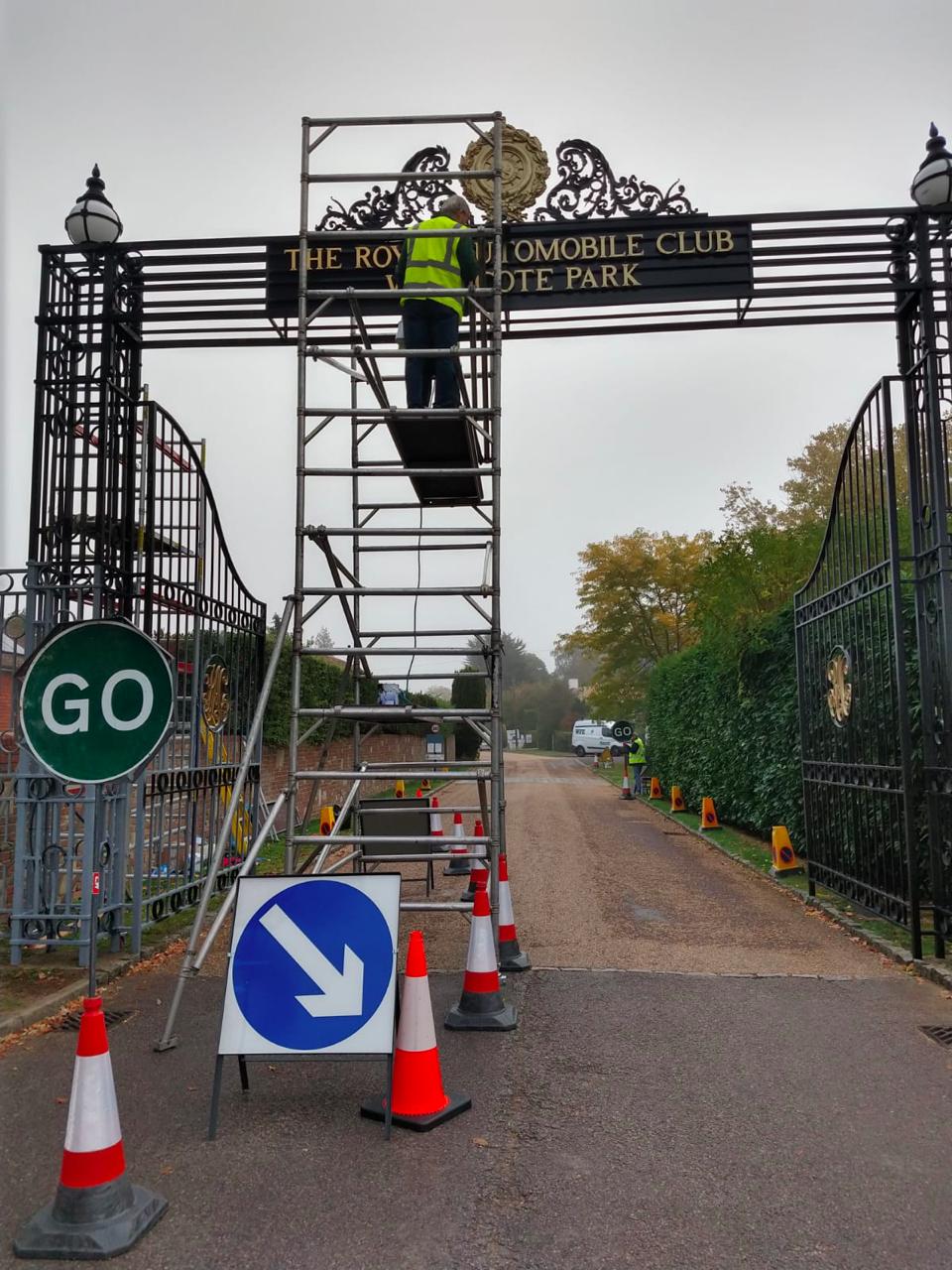 Re-painting of the Entrance at The RAC Club, Woodcote Park, Epsom, Surrey