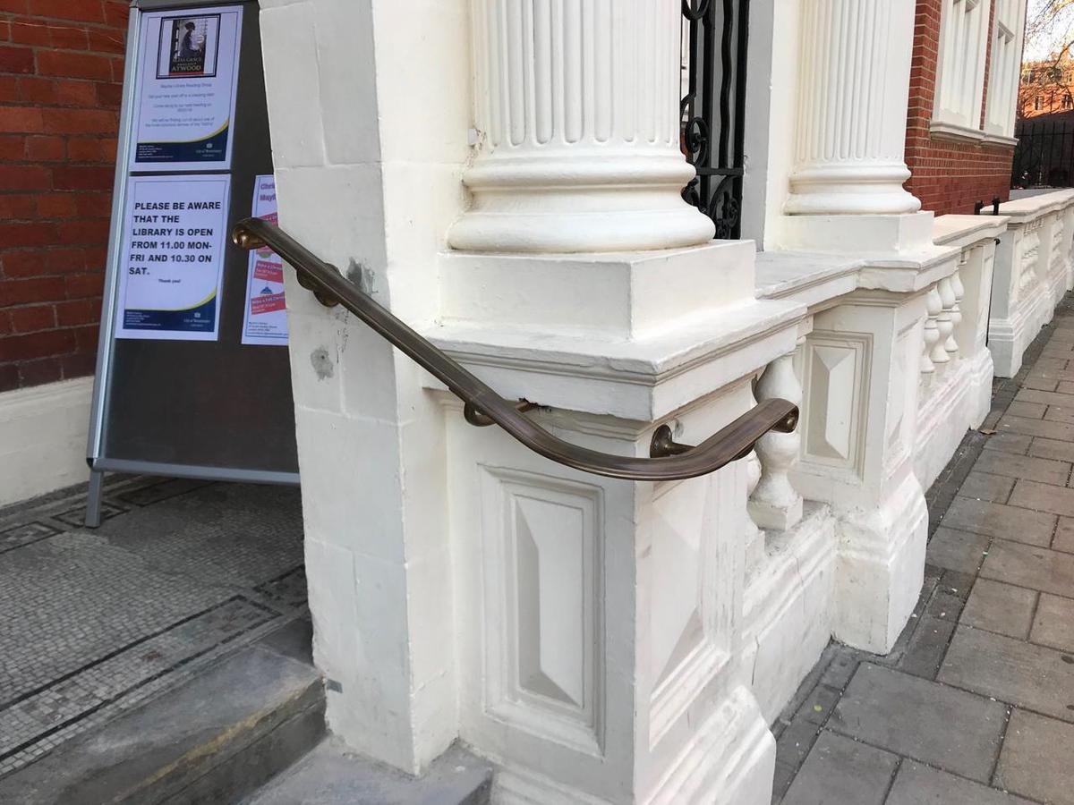 Brass Handrail, Mayfair Library, London W1