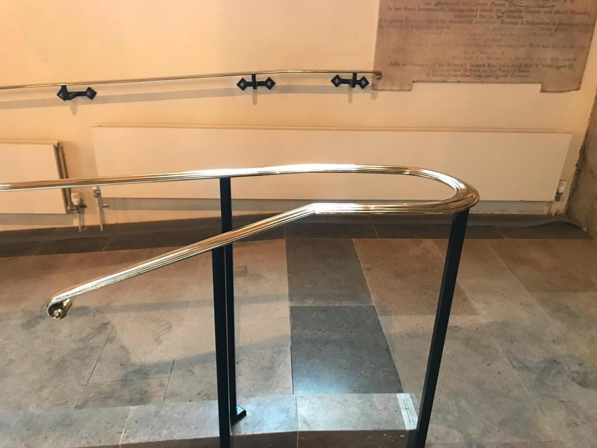 Brass Handrails for the Grade II listed St Mary Magdalene Church, Richmond, London TW9