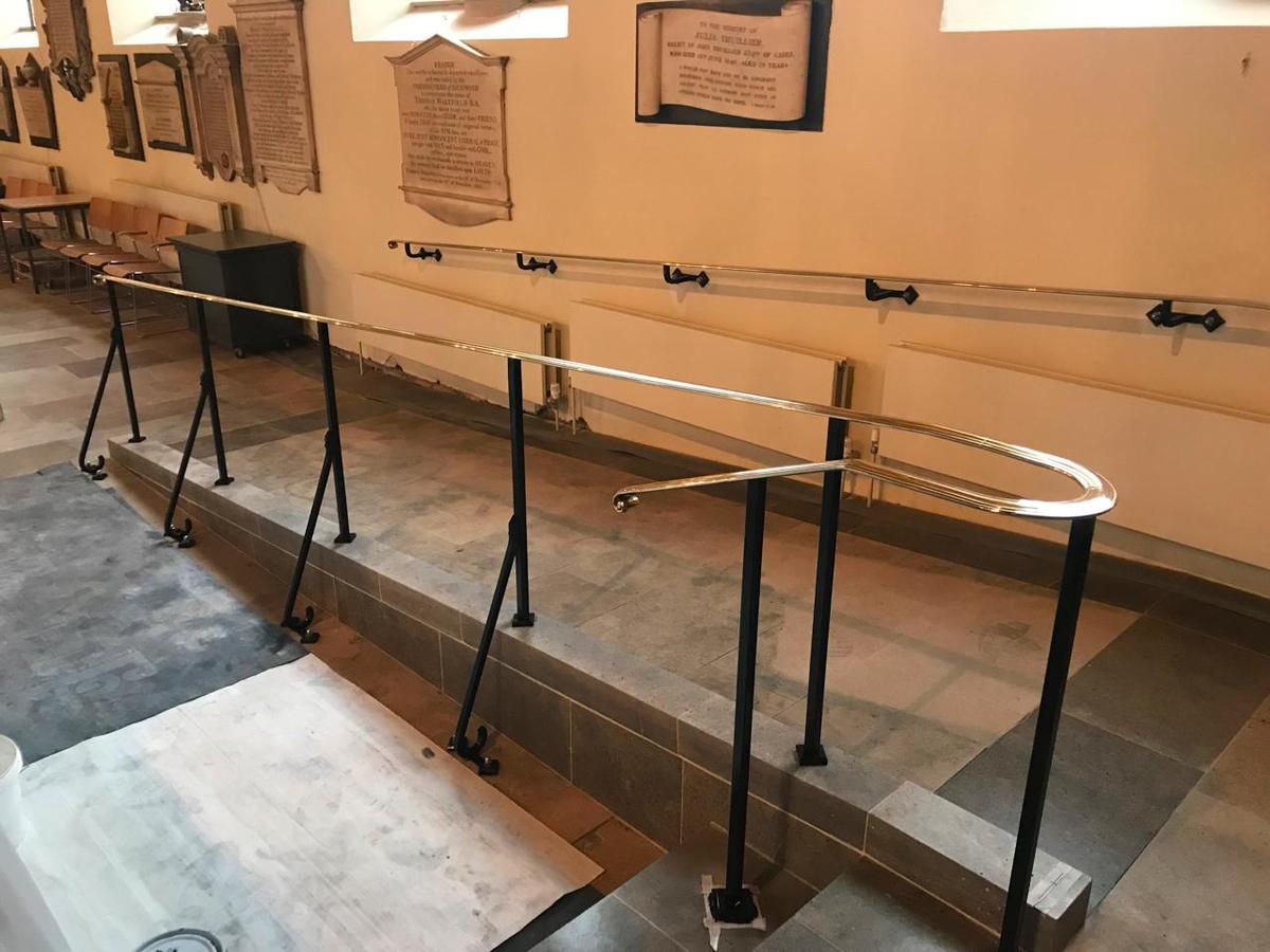 Brass Handrails for the Grade II listed St Mary Magdalene Church, Richmond, London TW9