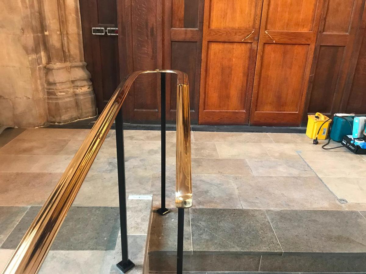 Brass Handrails for the Grade II listed St Mary Magdalene Church, Richmond, London TW9