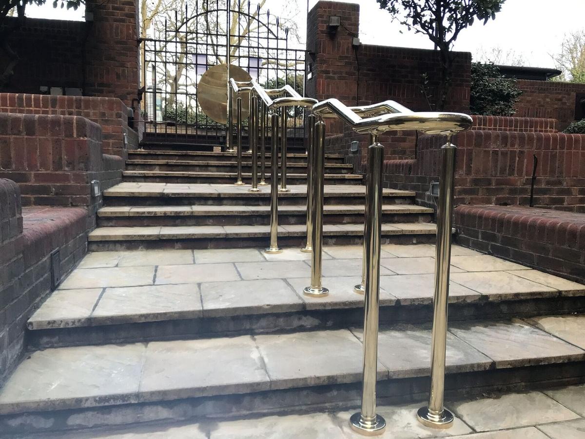 4 Double-Sided Polished Brass Handrails