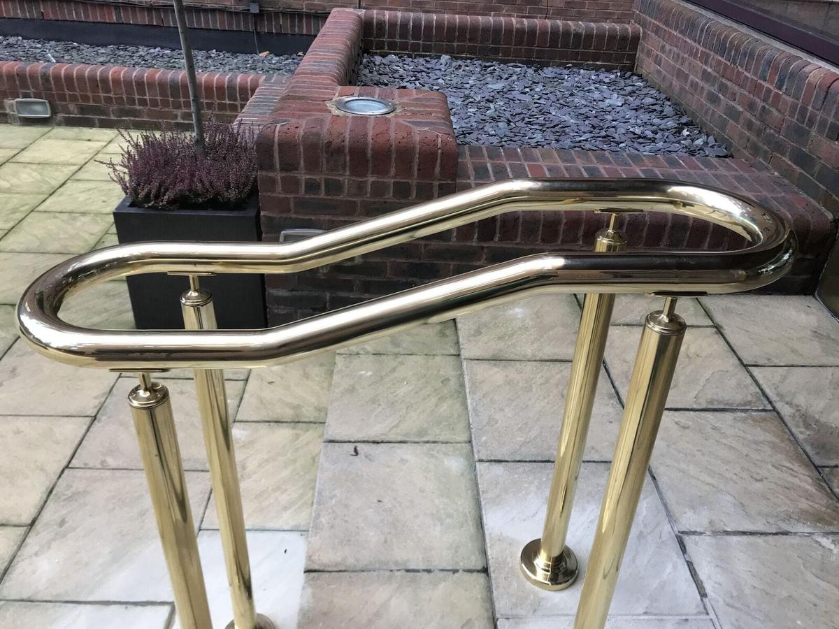 4 Double-Sided Polished Brass Handrails