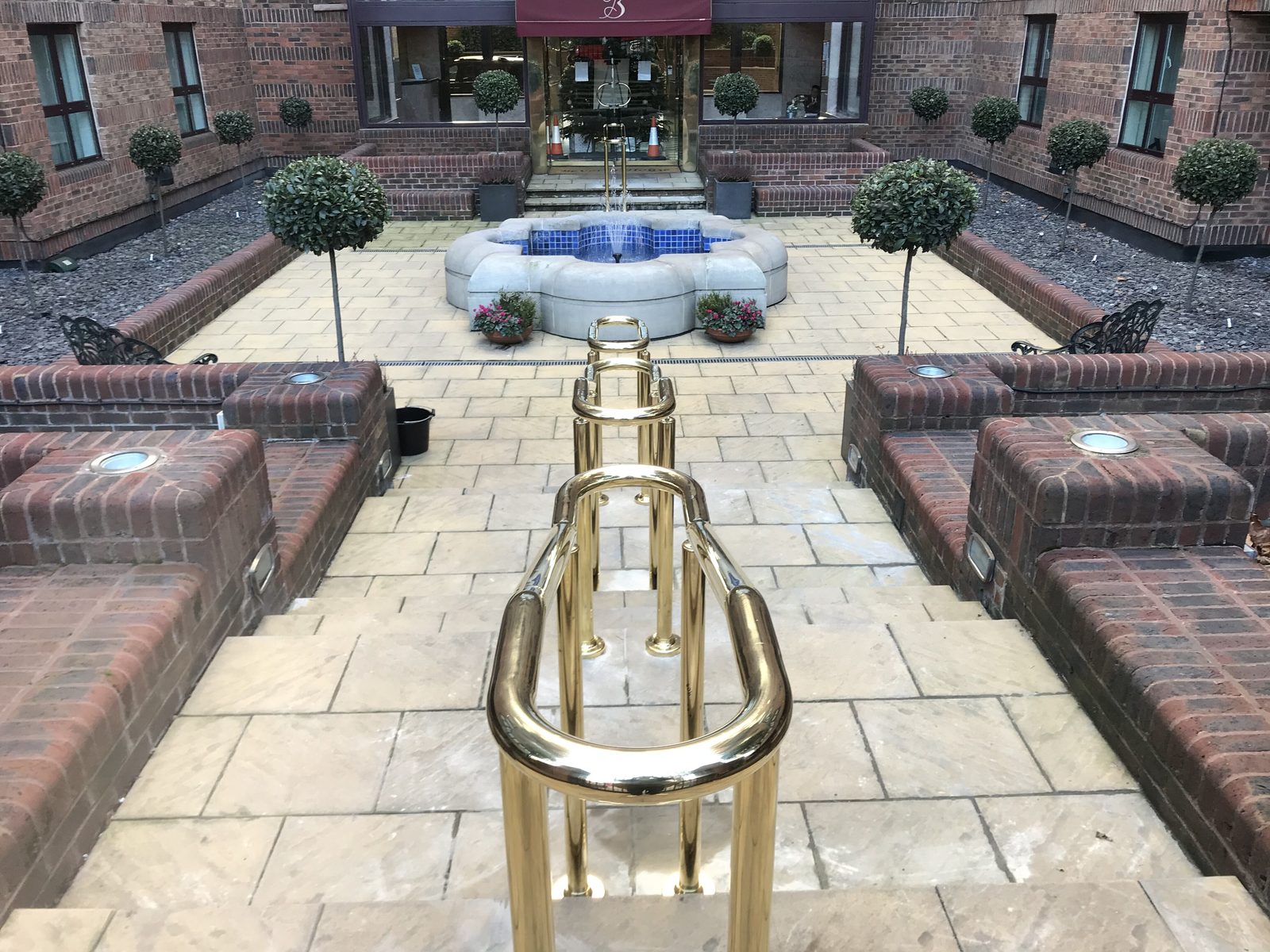 4 Double-Sided Polished Brass Handrails, London NW8