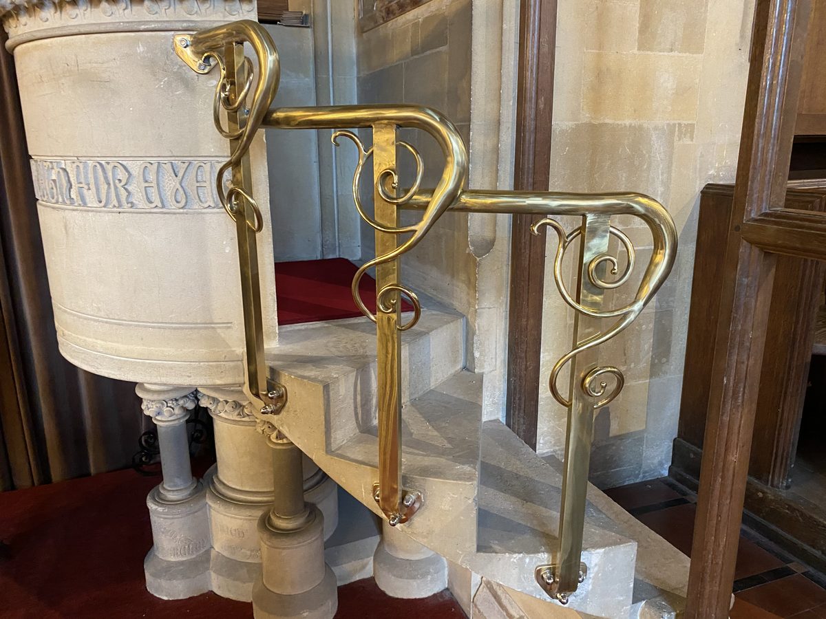 Brass Pulpit Rail for Victorian Church in Kent