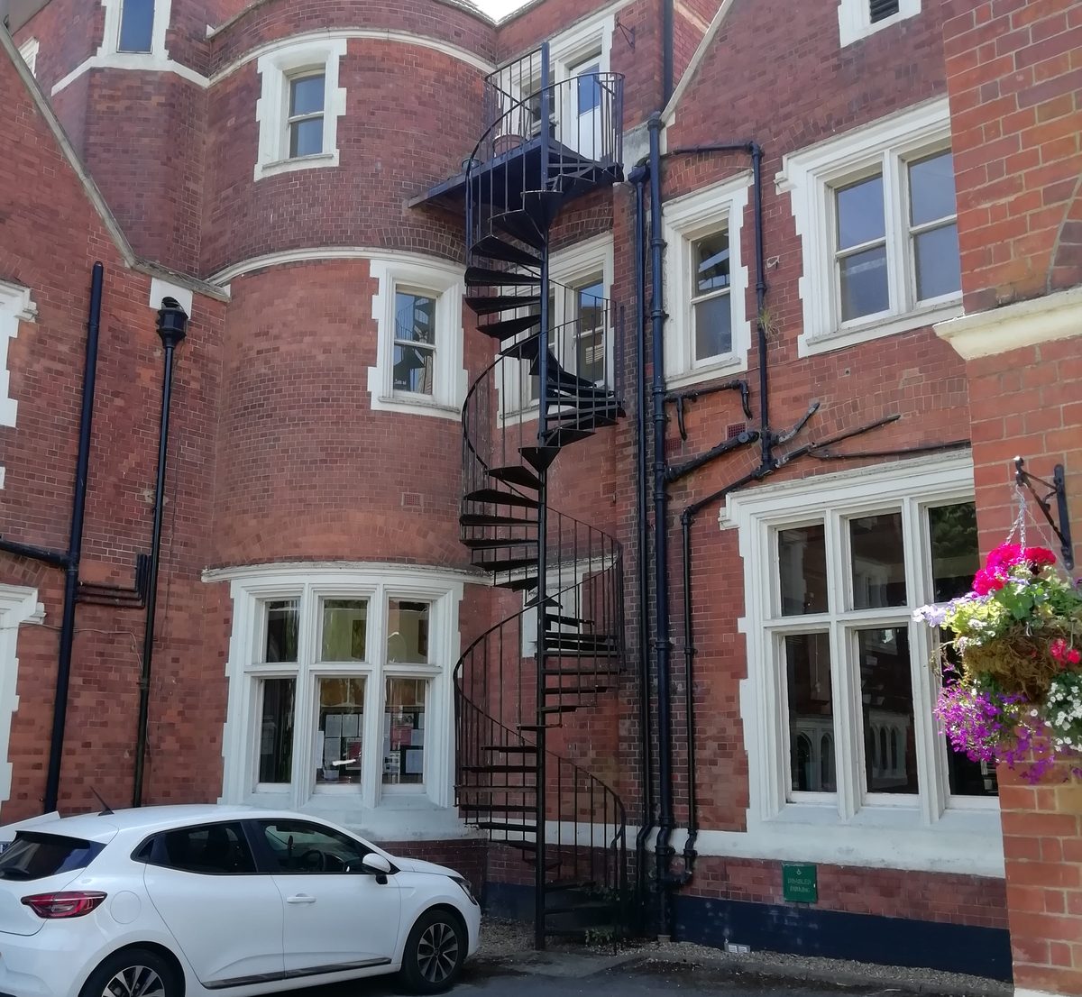 Replacement Framework and Landing Plates on Spiral Staircase