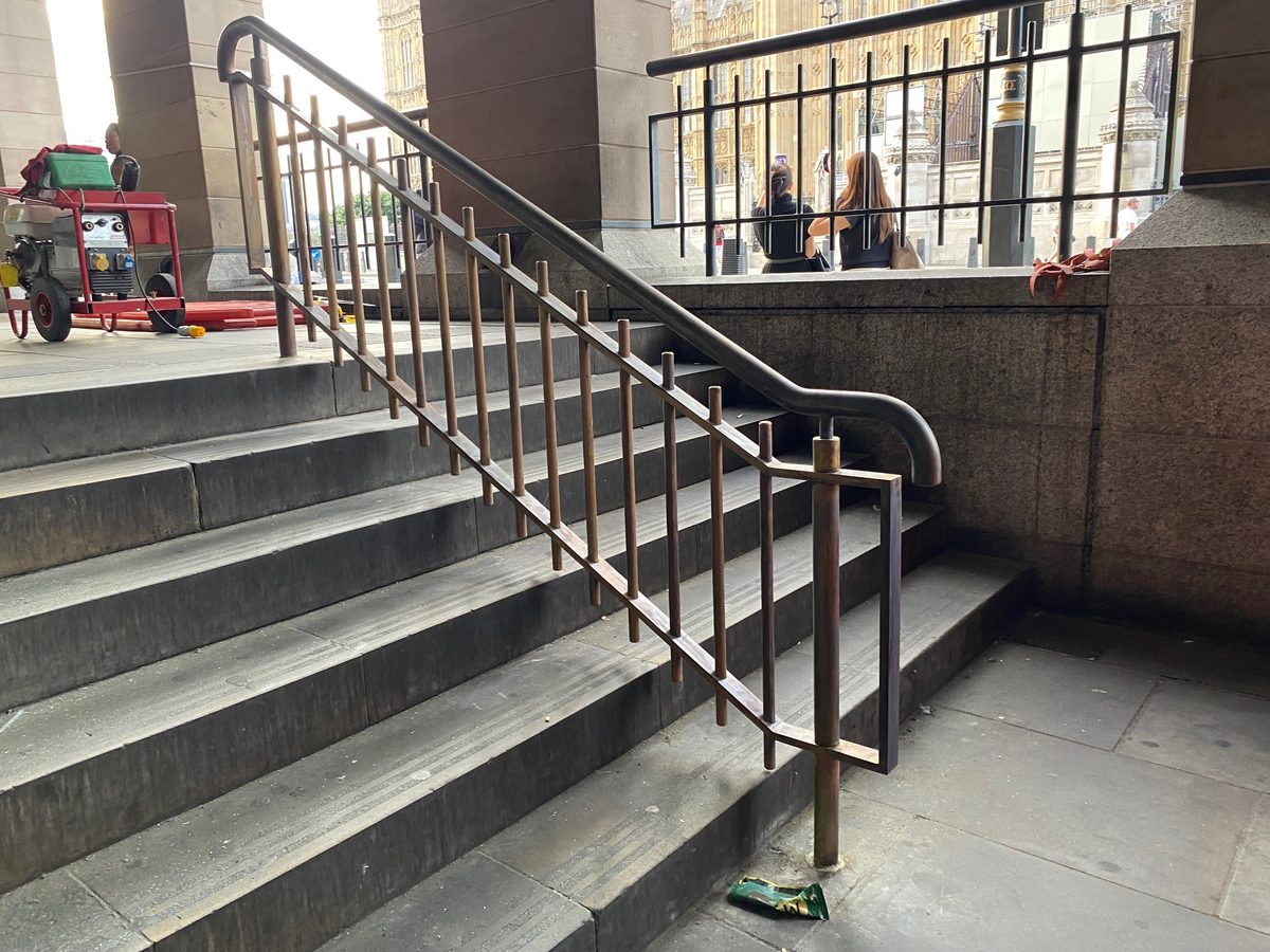 New Brass Handrail with an Antique Finish